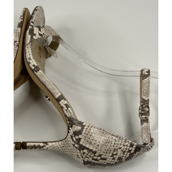 Sam Edelman Patti Ankle Strap Heel Snake Print Sandals Womens Size 6W $130 New - Picture 8 of 11